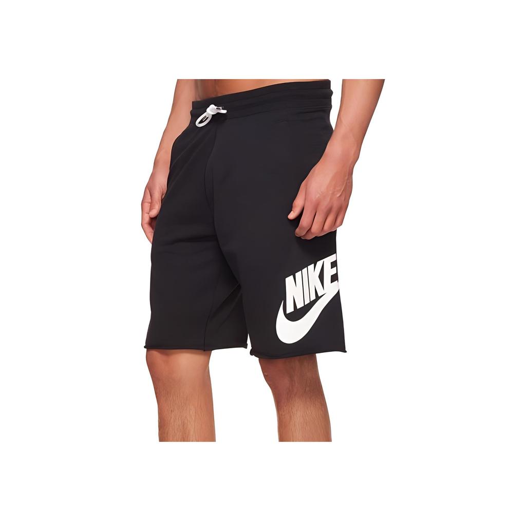Nike Logo Print Elastic Waistband Drawstring Shorts Men Bottoms Black 905299-010