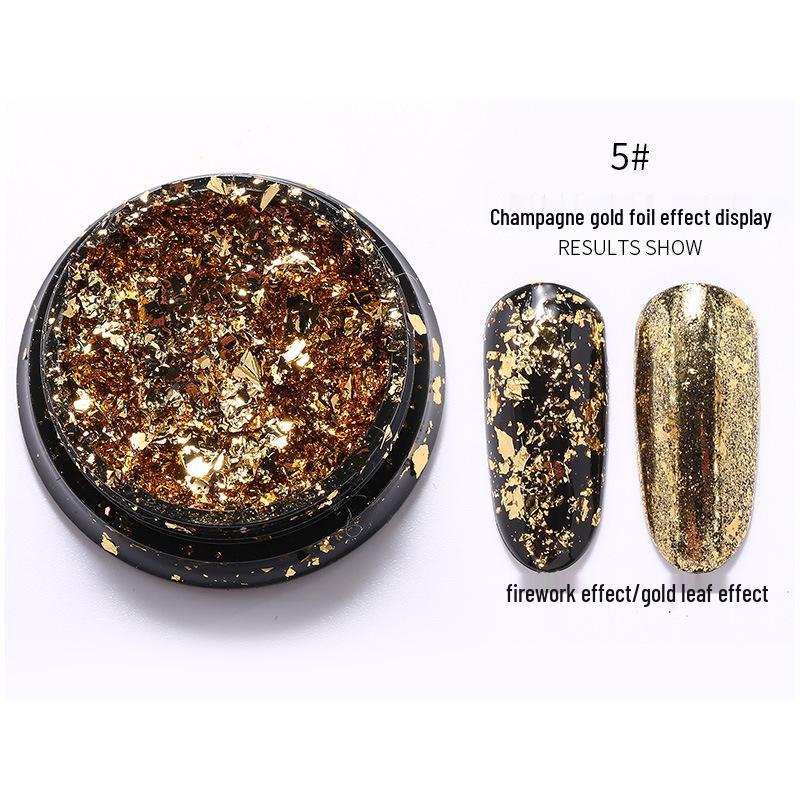 Japanese Gold & Silver Foil Nail Art Flakes: DIY Gel Polish Patches for Photo-therapy and Jewelry Design