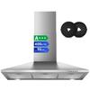 Cooker Hood 90 Cm Recirculation, A+++ Pyramid Extractor Hood Includes Activated Carbon Filter for Extract/Recirculation LED