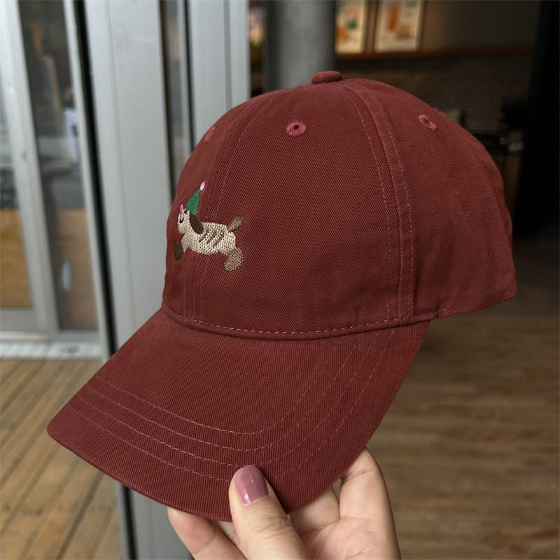 Dog Dachshund Lovely Embroidered Baseball Cap Adjustable For Outdoor Leisure Use