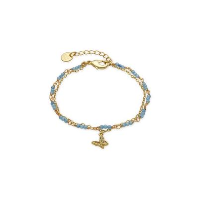 Bracelet - Luxenter - Zinli - Cristal bleu - finition or jaune 18k - 16cm + 3cm d'extension