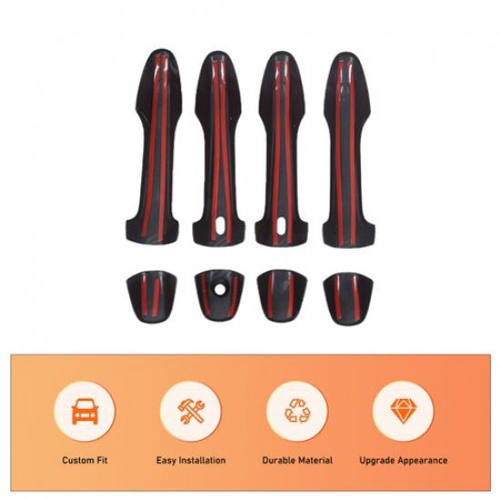 Накладка на зовнішню ручку дверей з вуглецевого волокна ABS для Toyota Hilux 2015-2024