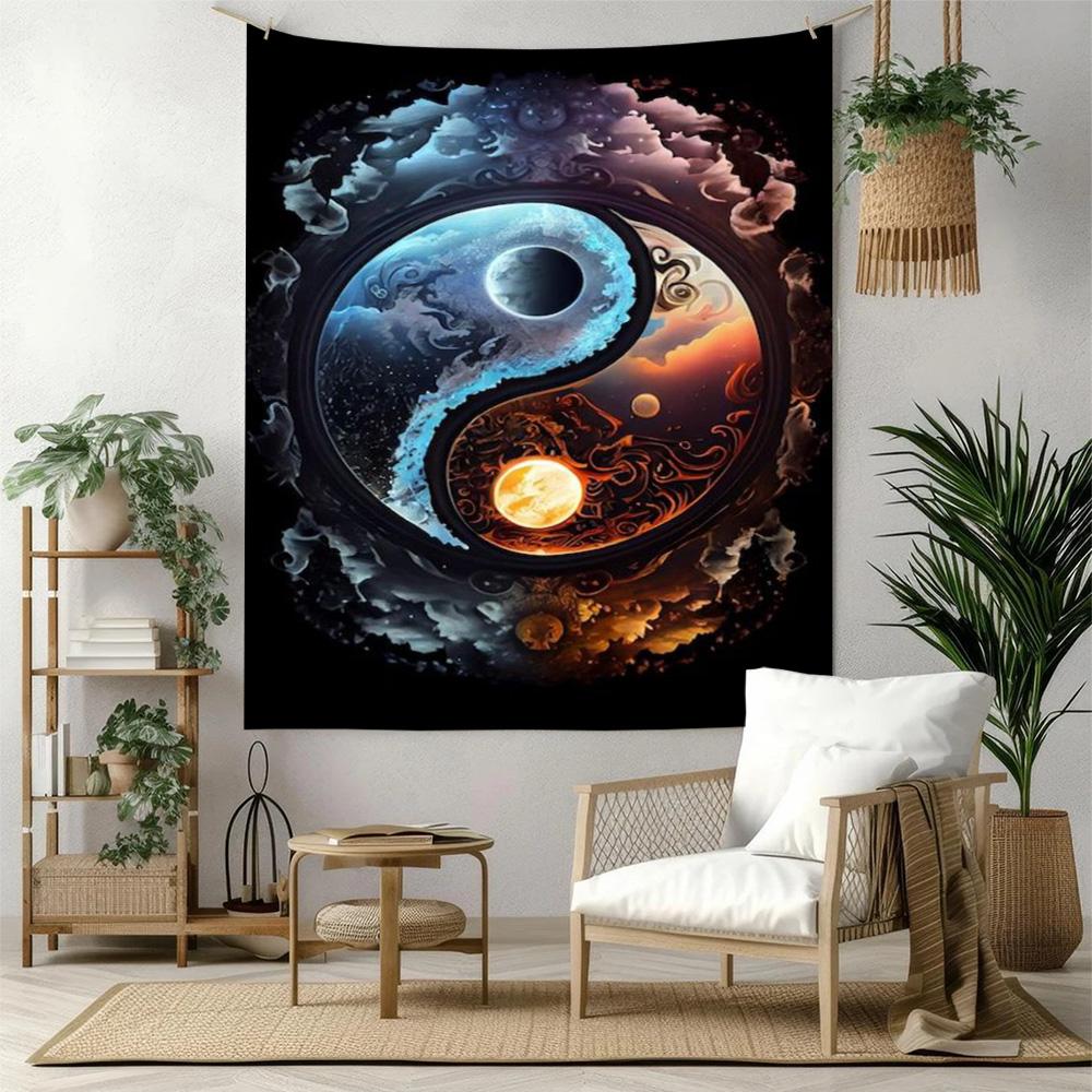 Yingyang Wall Decor Tapestry Art For Pet Memorial Birthdaywedding Party Backdrop Family Gift