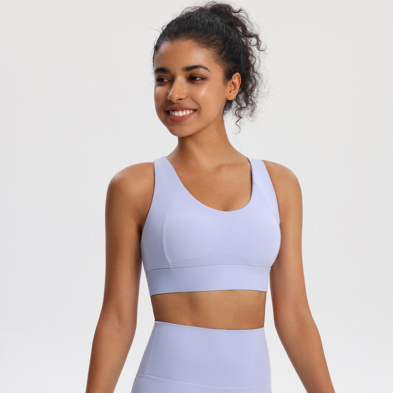 High-Intensity Shockproof Sports Bra with Side Support for Yoga, Running, and Fitness