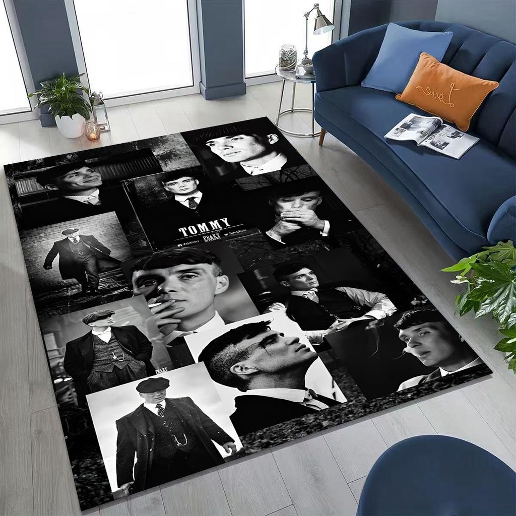 3D Tommy Shelby P-Peaky B-Blinders Kunst Teppich für Schlafzimmer Wohnzimmer Sofa Zuhause Fußmatte Dekor, Große Kinder Rutschfeste Bodenmatte