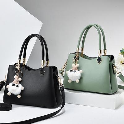 Luxury Womens Messenger Bags Plush Pendant Women Leather Handbags Ladies Hair Ball Hand Bag Women Shopper Tote Crossbody Bags