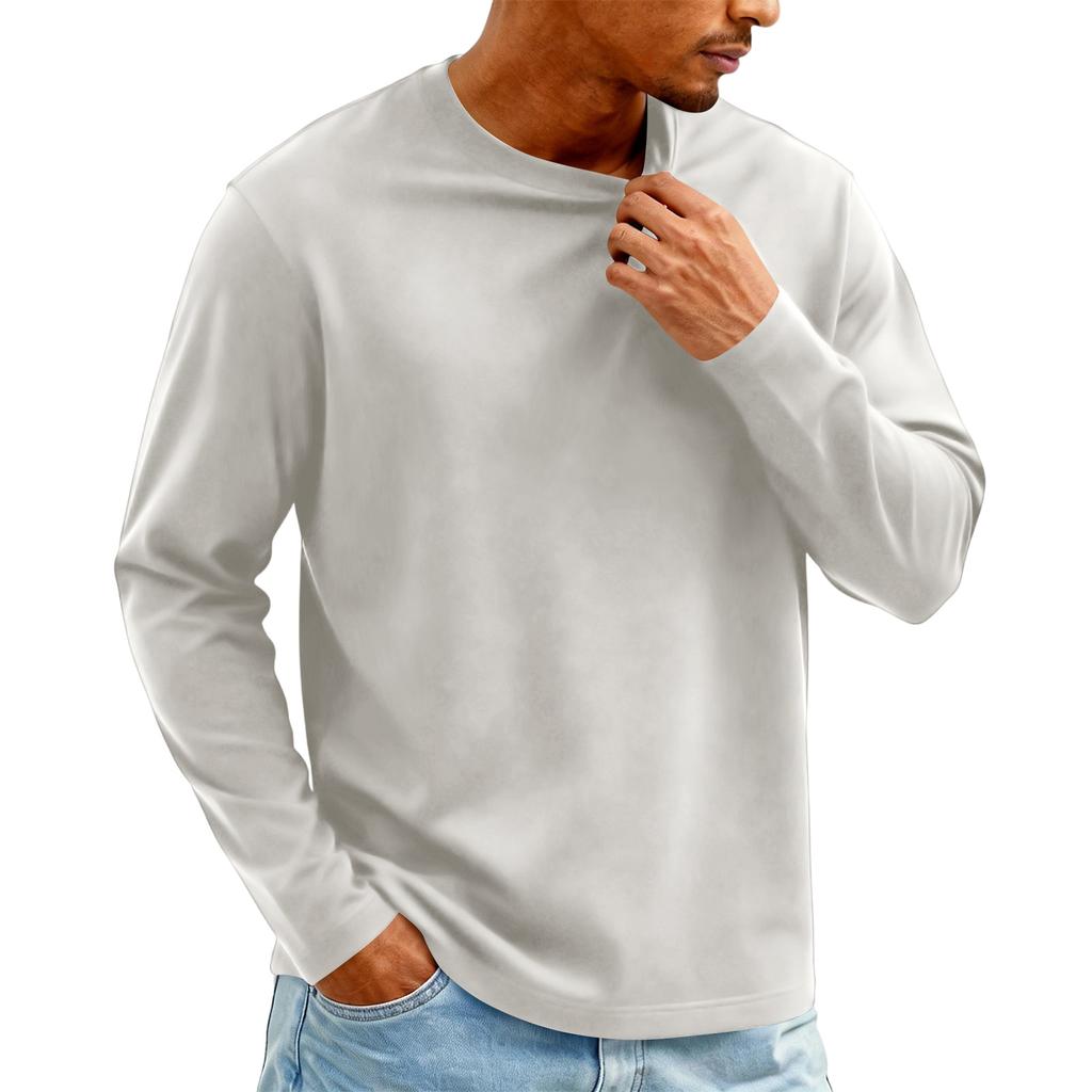 Men's Knit -Neck Long Sleeve T-Shirt | Fashion Casual Pullover For Daily & Weekend Wear