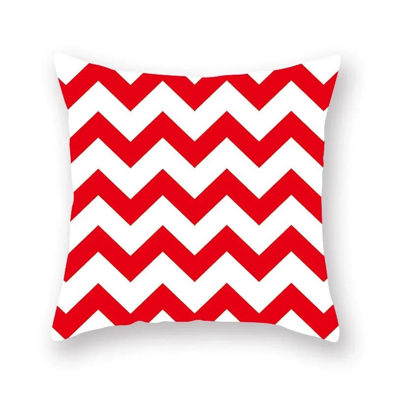 Housse de coussin géométrique rougeHousse d'oreiller Décoration Canapé Polyester Maison