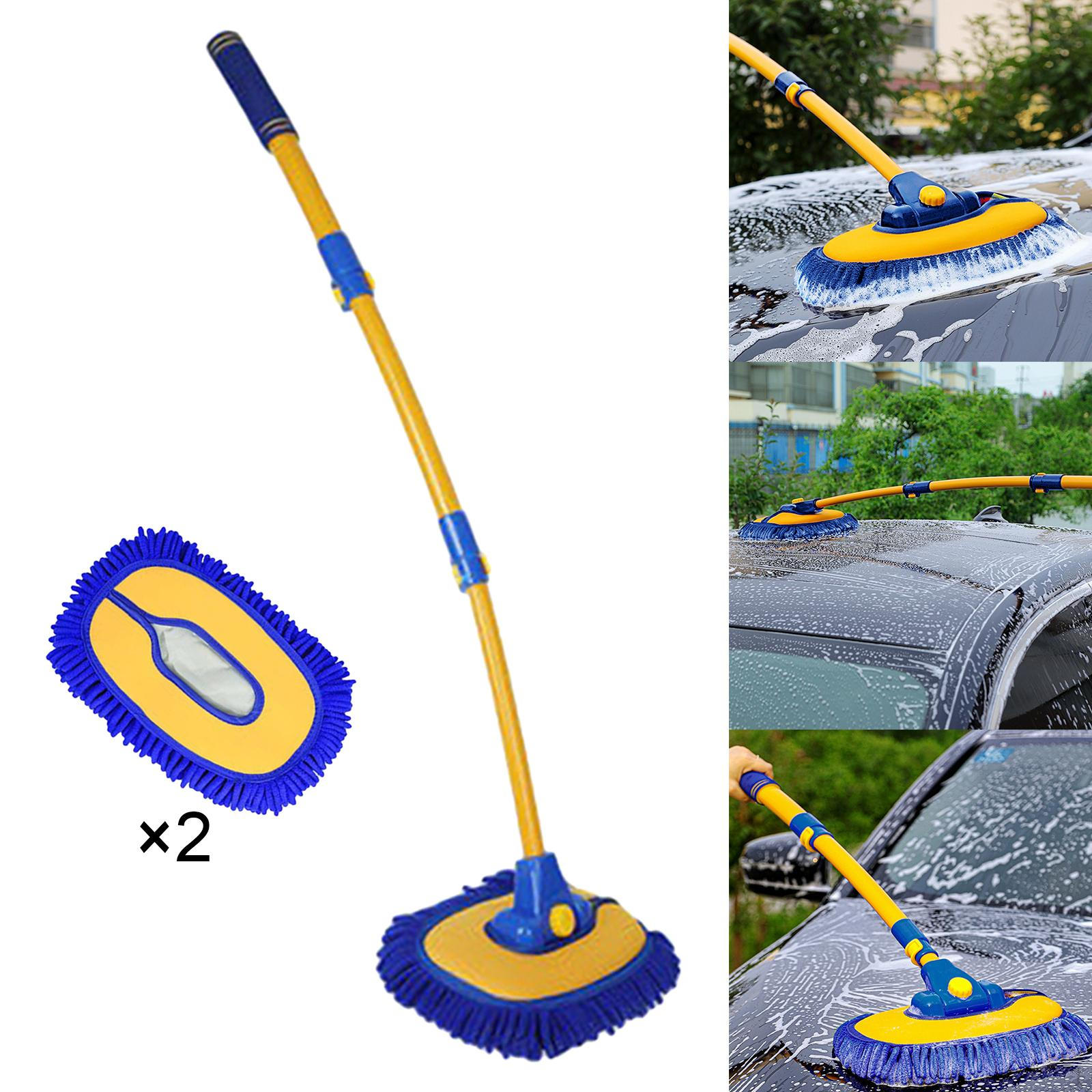 

Регулируемая швабра-щетка для мытья автомобиля для грузовиков-прицепов с 2 сменными головками