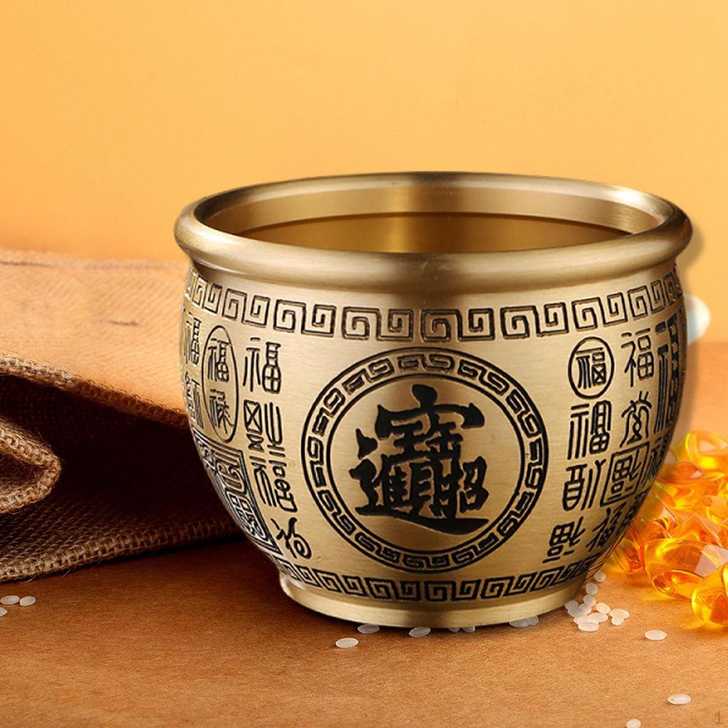 Brass Feng Shui Treasure Bowl, Fortune Sturdy, Creative And Decorative, Desktop Ornament for .