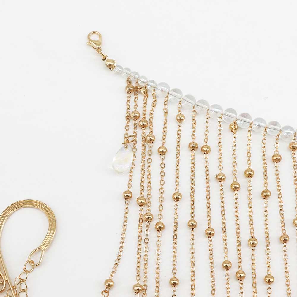 Women Ancient Style Zinc Zinc Alloy Chain Hair Accessories Hanfu Headdress Tassel Veil Cover Face Jewelry