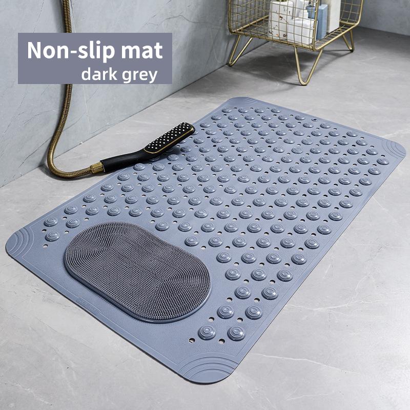 Pvc Bathroom Non-slip Mat  Suction Cups Solid Color Household Non-slip Mat  Waterproof Dirt Resistant  Toilet Hotel Floor Mat