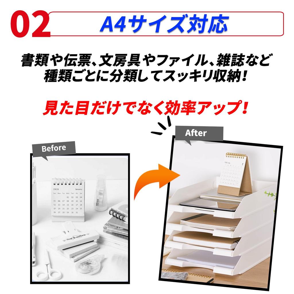 A4 White Stackable Document Tray (4 Layers)