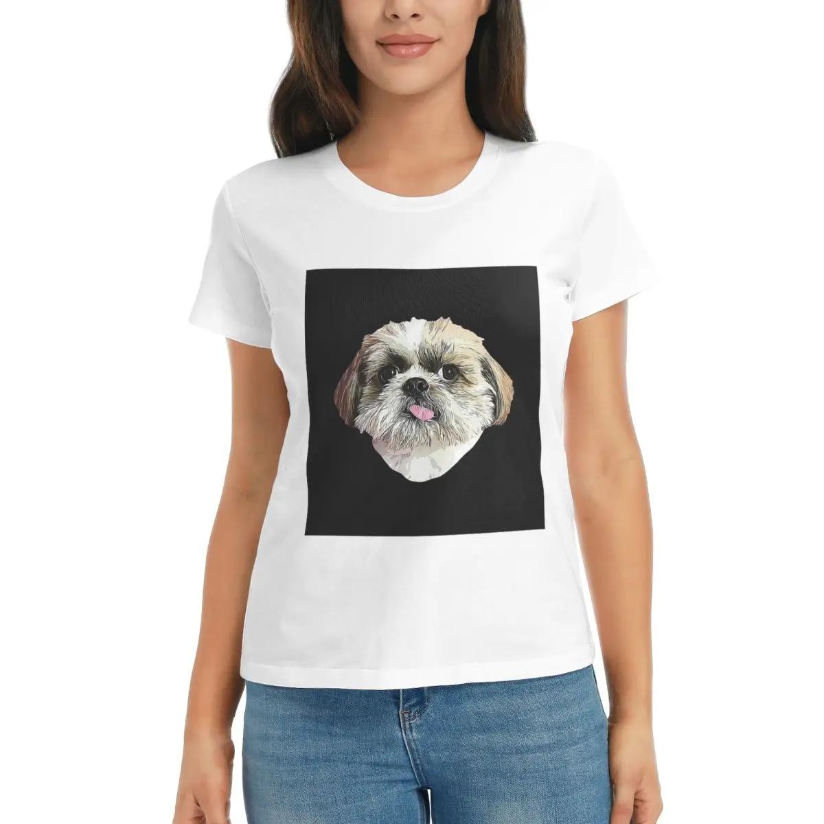 

Women TShirt Shih Tzu Dog Summer Short Sleeve Tees Round Neck Cotton T Shirts Clothes Tops Streetwear S