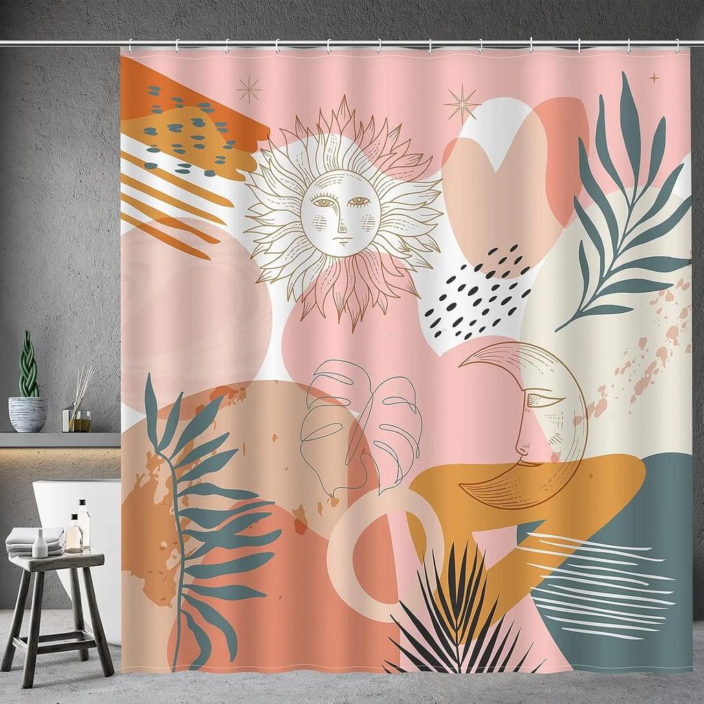 Mandala Bohemian Colorful Floral Shower Curtain Home Decorative Bathtub Shower Curtain, Bathroom Decoration Accessories