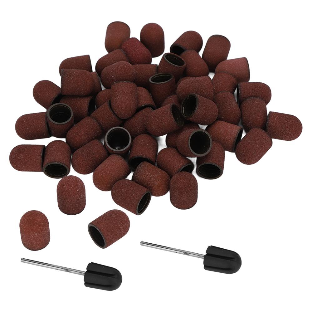 50 Pieces Set Replacement Bands Nail Drill Bits 80# Grit Nail Grinding Heads  For Manicures
