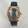 36mm/39mm Rose Gold Tooth Ring Watch Case Sapphire Glass Stainless Steel Waterproof Watches Case for NH35 NH36 Movement