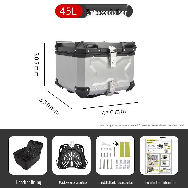 45L/100L Large Capacity Aluminum Alloy Electric Vehicle Tail Box for Motorcycles & Electric Bicycles