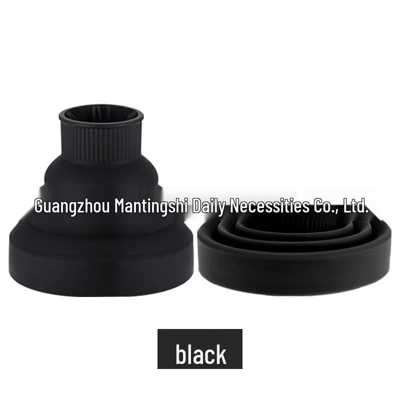 

Складной силиконовый телескопический фен и насадка для укладки чёрный