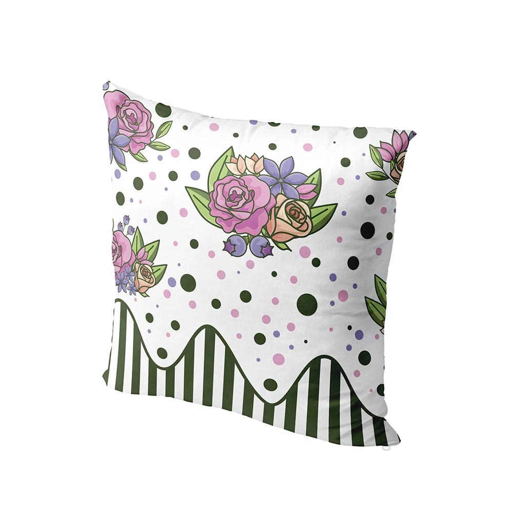 Kawaii Animal Pillowcase Cute Pig Elephant Strawberry Scale Print  Home Decor Cushion Cover