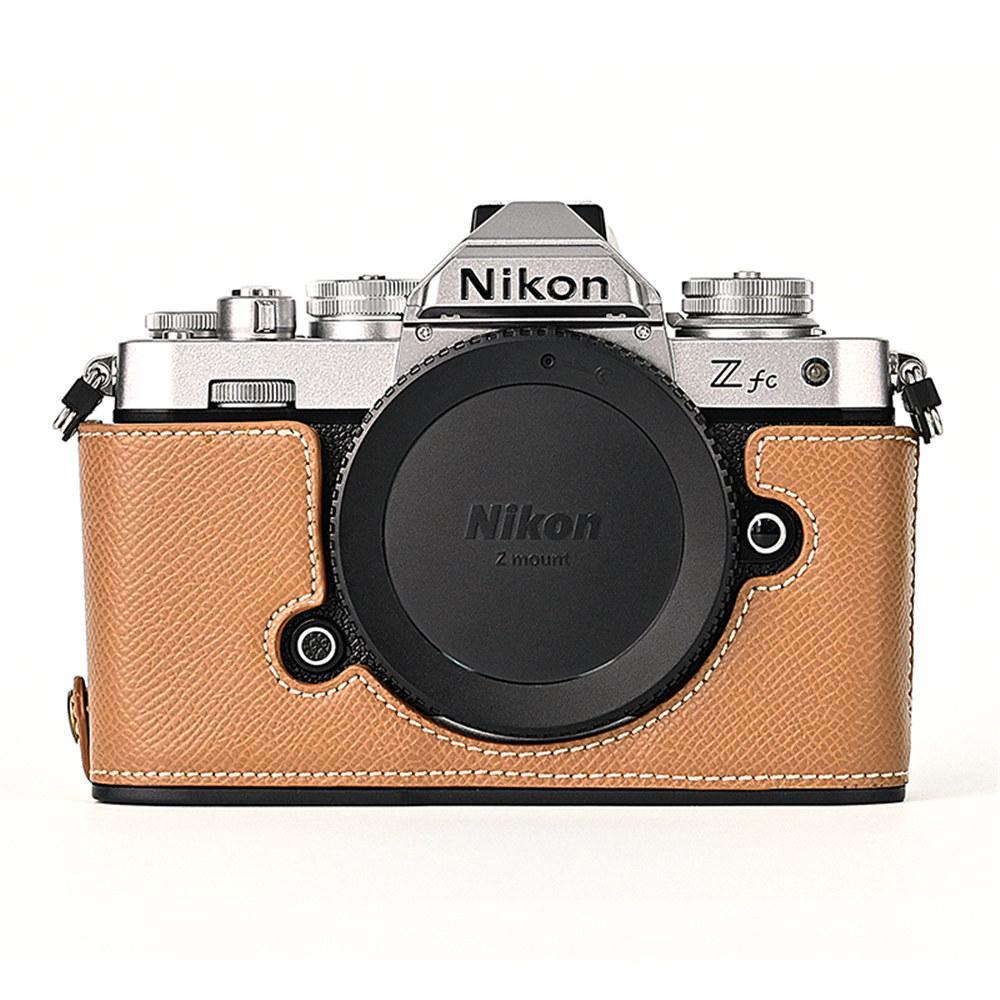 Palm Print PU Leather Camera Half Body Case For Nikon Zfc ZFC Battery Opening Bottom Cover With Hand Strap