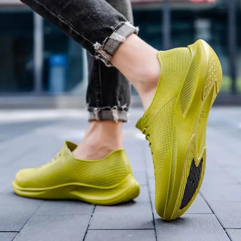 Wear-resistant Rain Boots for Men Loafers Non-slip Man Shoes Low-heel New Cheap Wellies Without Lacing Fashion Pvc Waterproof
