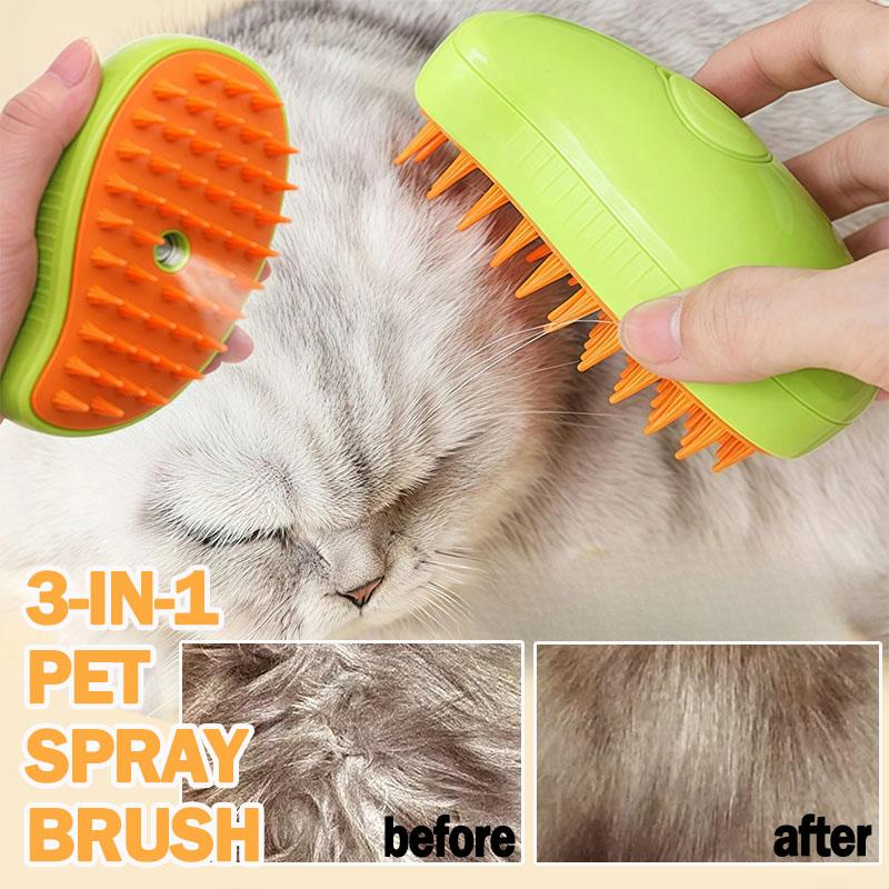 Cat Steamy Brush 3 In 1 Grooming Steam Brush Electric Sprayer for Massage Pet Dog Grooming Shedding Hair Cleaning Massage Combs