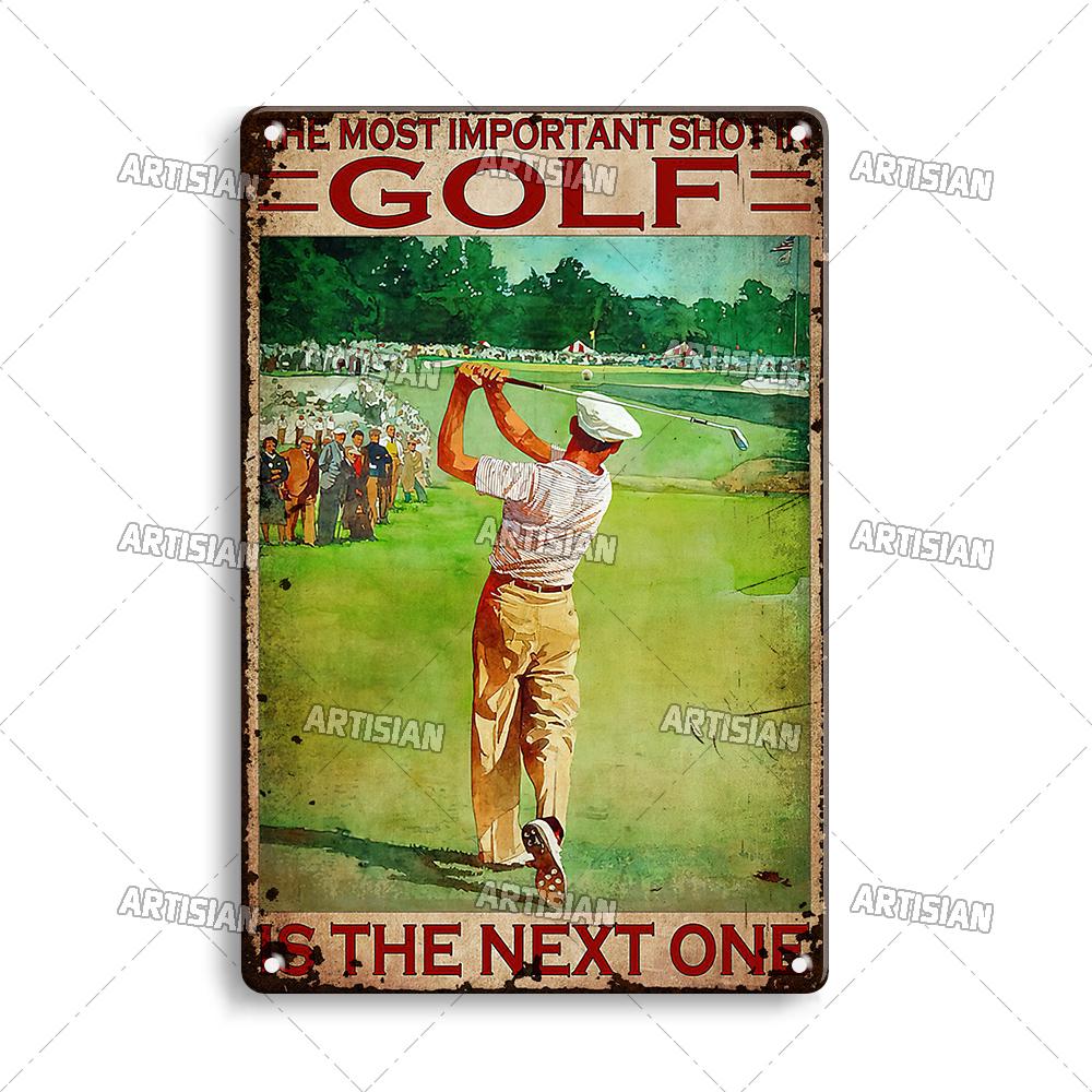 Artisian Golf Golfer Metal Sign Sport Tin Plaque Vintage Decorative Poster Wall Decor Garage Bar Pub Club Hotel Cafe Kitchen