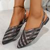 Summer New Mesh Flat Heel Hollow Large Versatile Women's Sandals Fashion Beach Vacation Women's Shoes