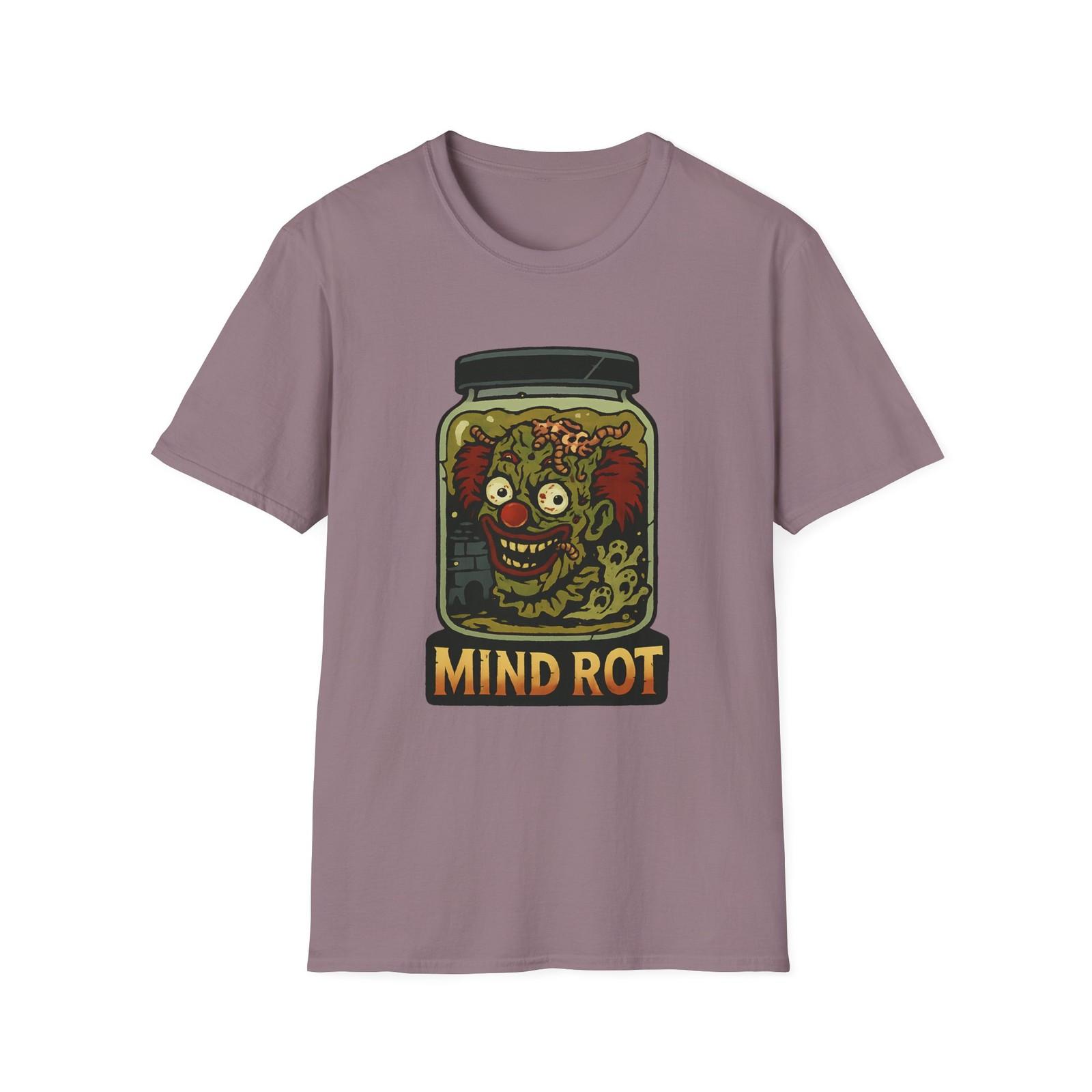 Unisex Softstyle T-Shirt Mens Womens Tees Top Horror Clown Head Jar Creepy Worms Halloween S