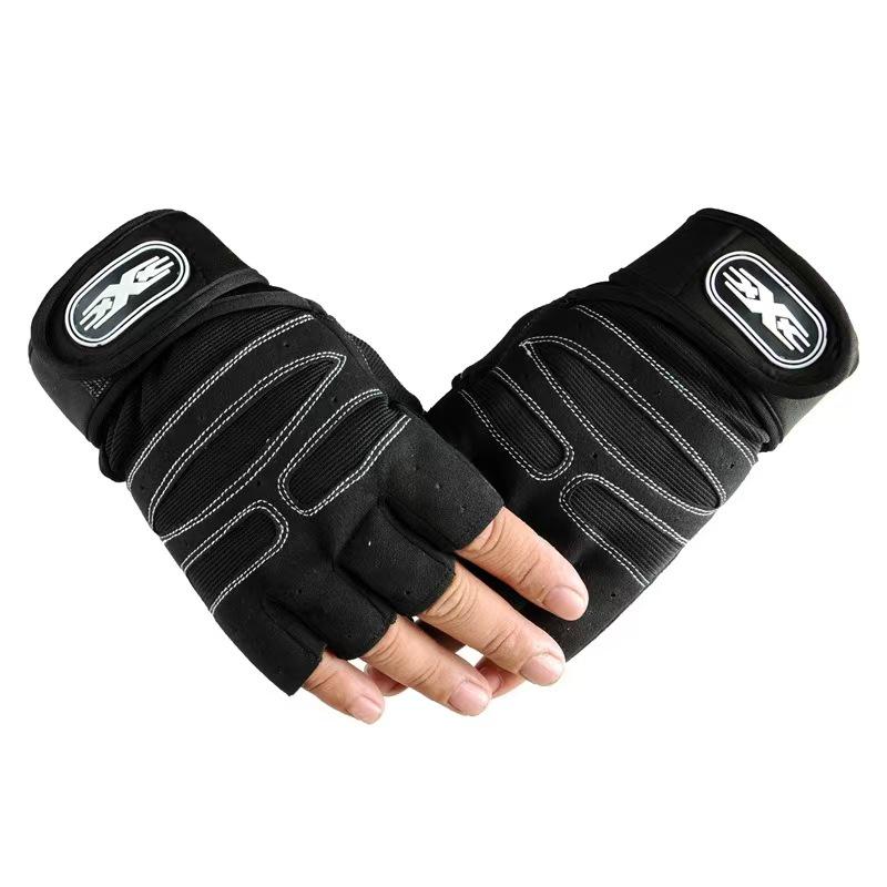 Unisex Non-slip Half Finger Fitness Gloves with Wrist Support for Outdoor Sports
