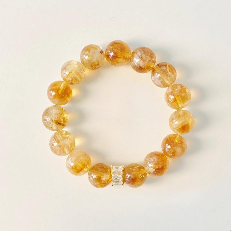 Natural Yellow Topaz Bracelet, Glittering Ice-flake Bracelet, Symbiotic Lucky Charm Bracelet