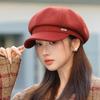 Japanese Casual Versatile Hat for Women In Autumn and Winter British Style Beret Retro Literary Newspaper Beret Showing Face Little Painter Hat