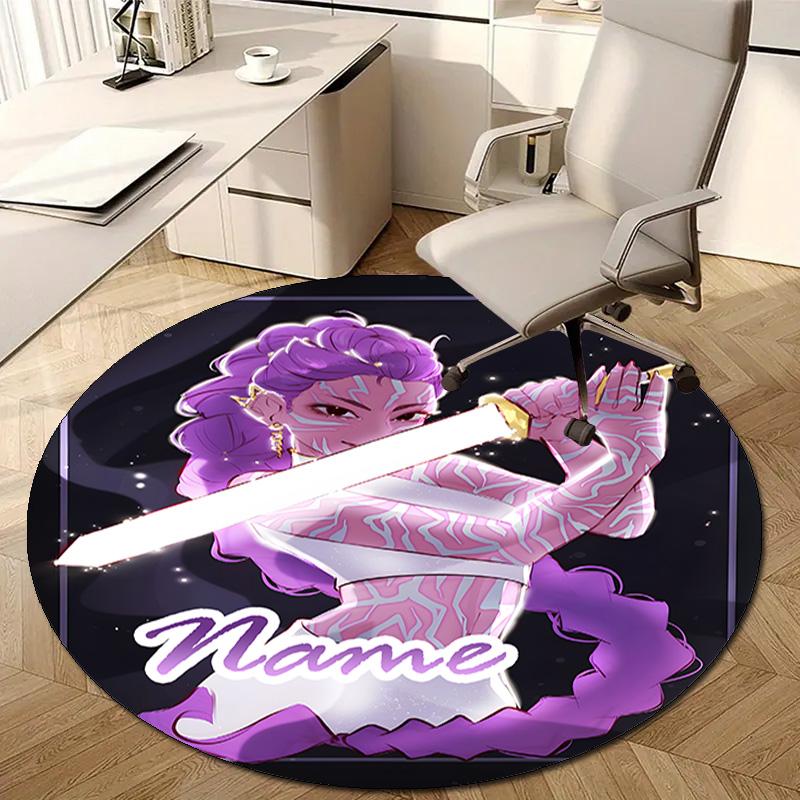 Personalized K-KPop Demon Hunters Round Chair Office Rug - Perfect for Mat, Office Chair & More - Ideal Gift for Birthdays and Holidays