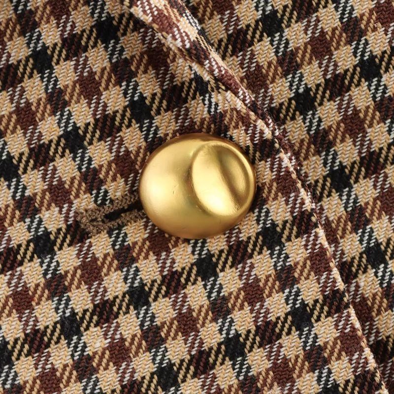 Kaslead New Women clothes Western Style Fashion Simple and Versatile With Belt Houndstooth Suit