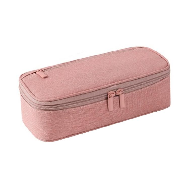 

2-Layer Pen Bag Large Capacity Pencil Case Pencil Box For Erasers Rulers Markers Storage розовый