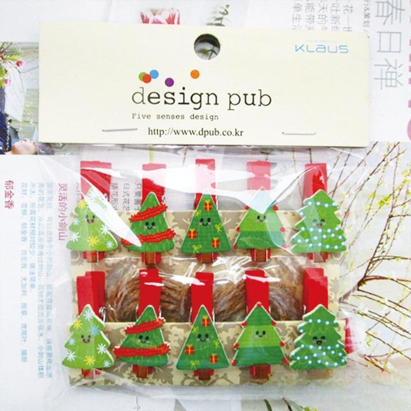 

Christmas Gifts Trees Floral Art Flower Shop Cards Hanging Photos Small Clips 10pcs(one set)