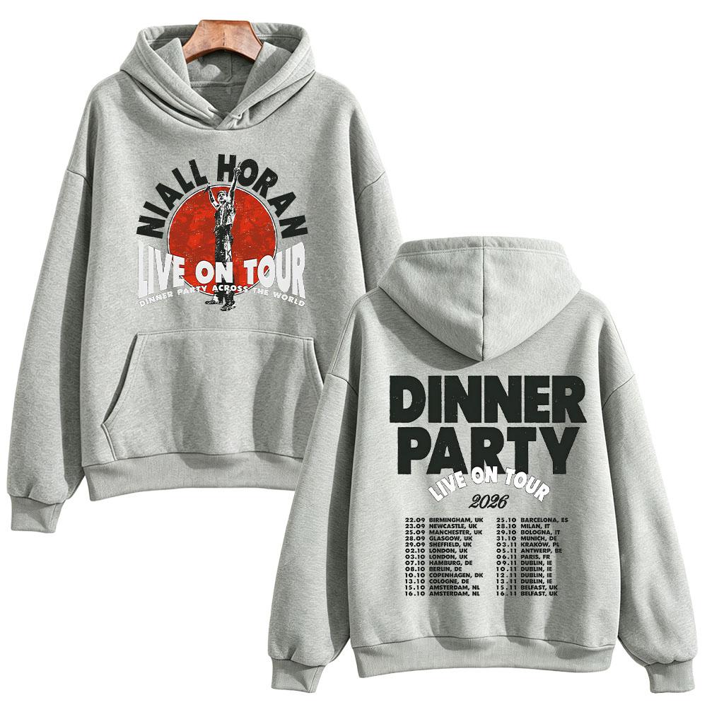 Dinner Party Across The World Hoodies Niall Horan Music Tour Dates Graphic Sweatshirts  Men Women Casual Streetwear Pullovers