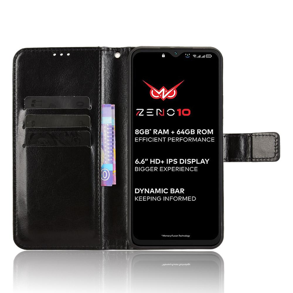

For itel Zeno 10 4G Case Crazy Horse Texture PU Leather Phone Wallet Cover Brown