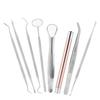 8pcs   set Dental Tartar Scaler Teeth Pick Teeth Tartar Scraper Mouth Mirror Flashlight