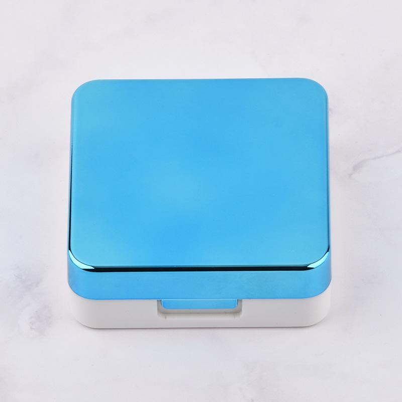 

8067 Квадратное зеркало Футляр для ухода за контактными линзами синий