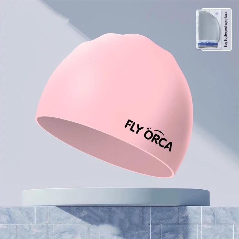 Gradient Silicone Swim Cap High Elasticity Waterproof Swimming Hat For Adults Pool Beach Water Sports
