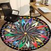1pc Flower Mandala Chair Carpet for Office, Round Non Slip Durable Large Size Office Carpet, Suitable for Office