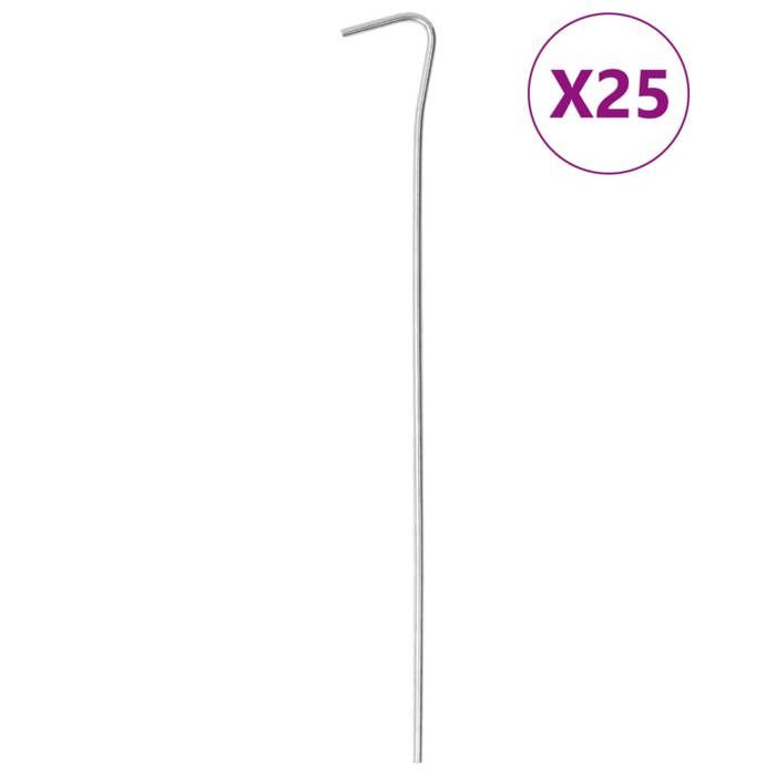 VidaXL Piquets de tente 25 pcs 23 cm Ø3 mm acier galvanisé, piquet de sol, ancrage au sol, piquet de camping résistant, 4009329