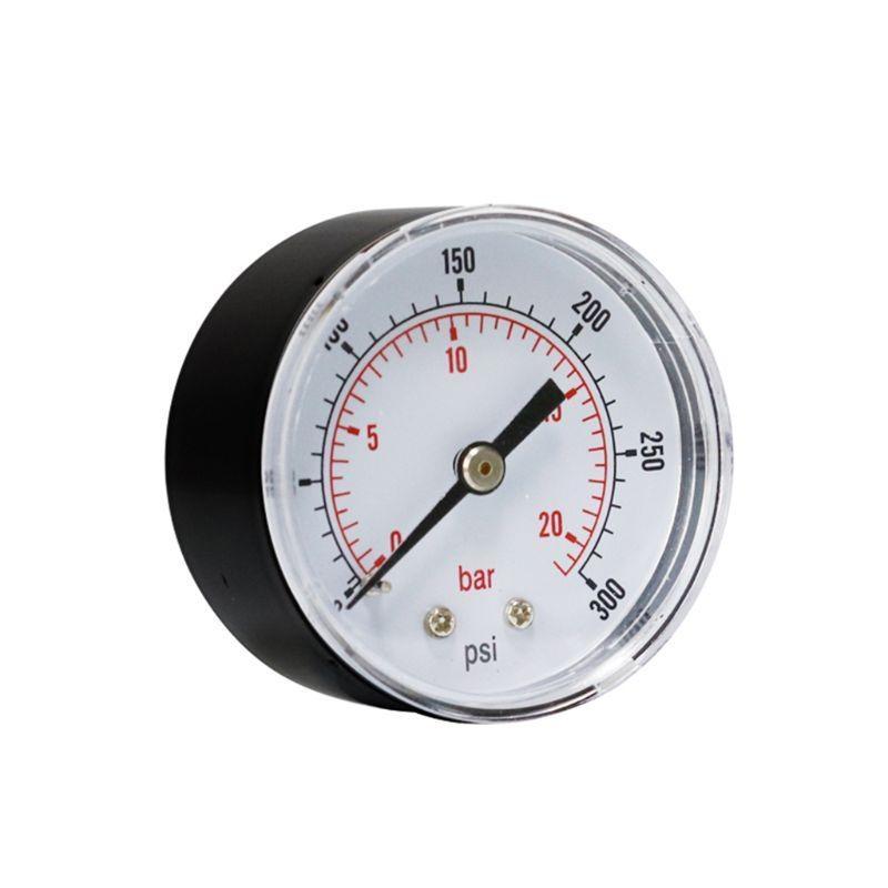 Professional Pressure Gauge 52mm Dial 1/4" BSPT Horizontal 0/15,30,60.100,160,300 PSI & Bar