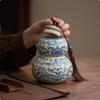 Ceramic Tea Leaf Jar Blue and White Porcelain Candy Jar Household Coffee Sugar Food Storage Container Home Decor Tea Jar Gift