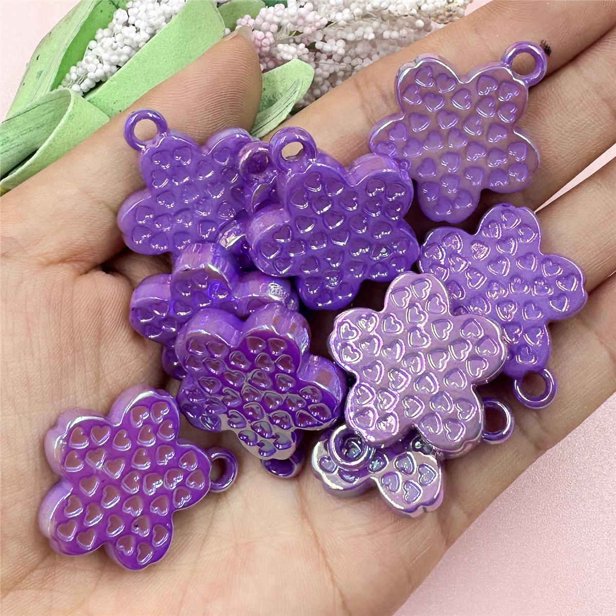 

для ожерелья брелок 26,4 * 30,5 мм аксессуары изготовление ювелирных изделий акриловый материал ручная работа своими руками 10 шт лепестковые бусины креативный изысканный фиолетовый