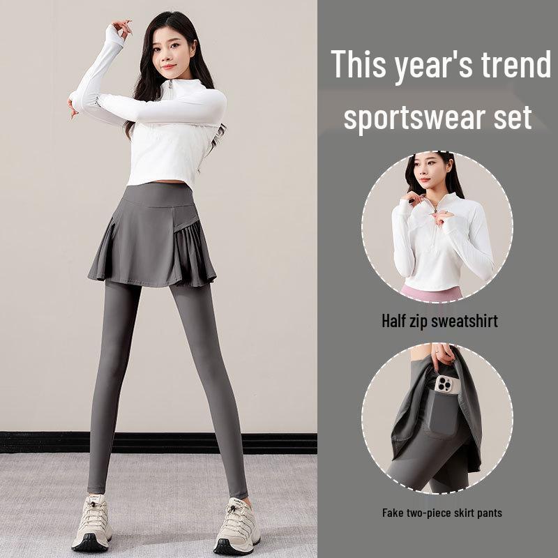 Women's High-End Spring/Autumn Activewear Set: Outdoor Running, Yoga, Tennis & Cycling Outfit