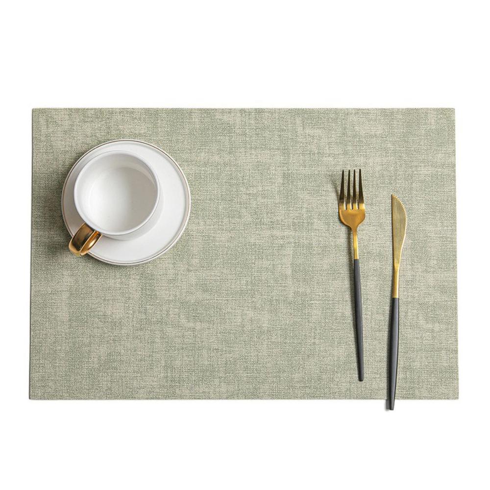

4pcs Rectangular Placemat PU Leather Coasters Kitchen Supplies Tableware Mat Dinning