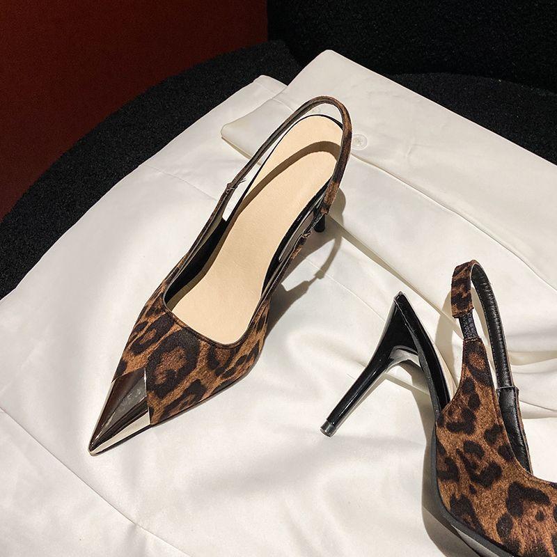 French Pointed Empty Heels 2025 Summer New Fashion Bag Head Sandals Niche Design Women's Single Shoes